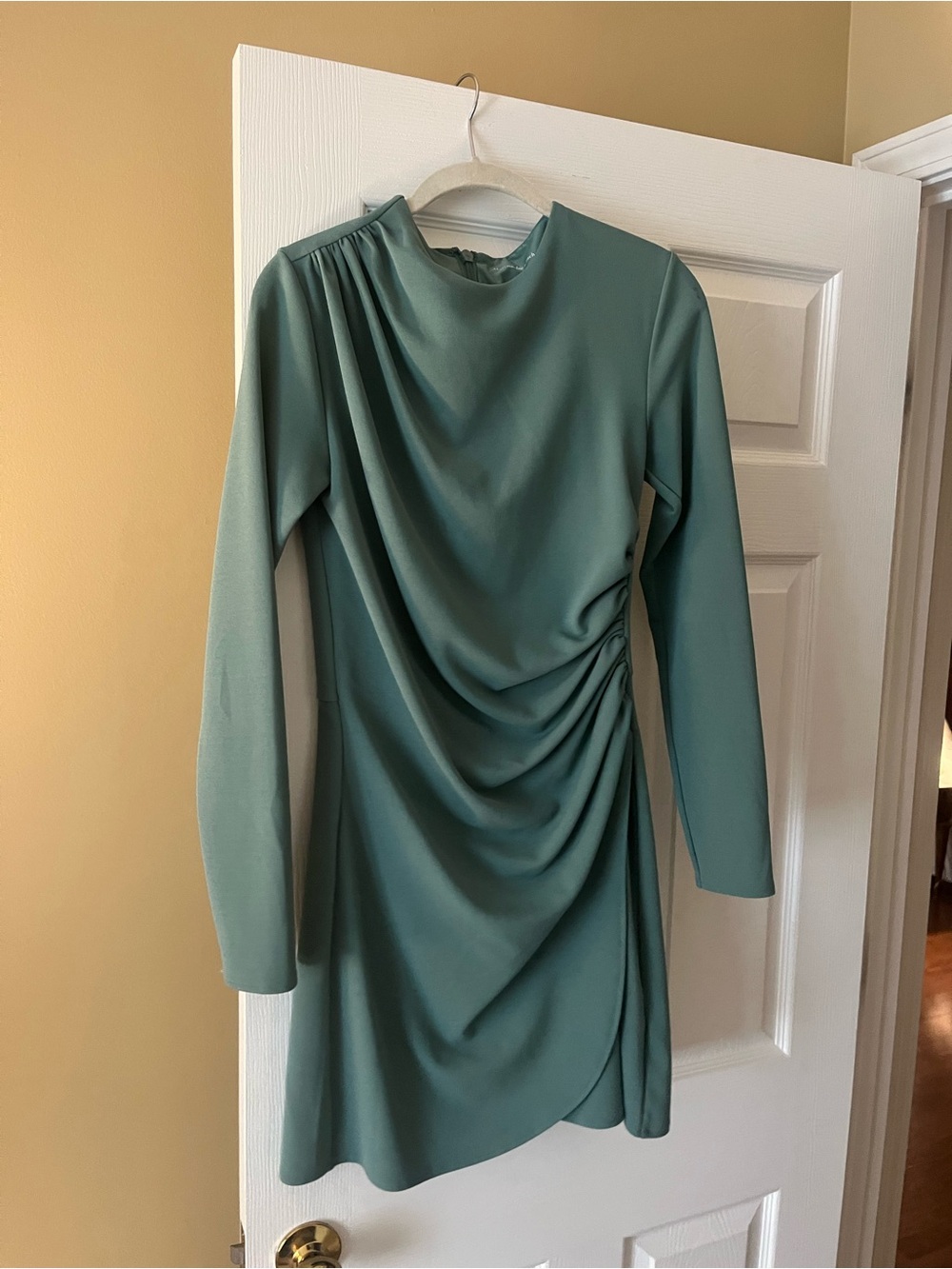 Abercrombie & Fitch Sage Green Draped Mini Dress